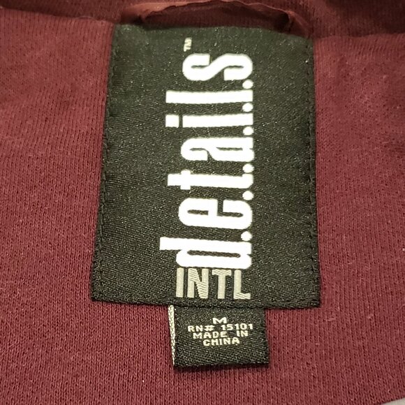 D.E.T.A.I.L.S. INT Cotton Poly Hooded Plum Colored Coat - Picture 8 of 10